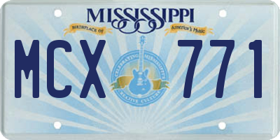 MS license plate MCX771