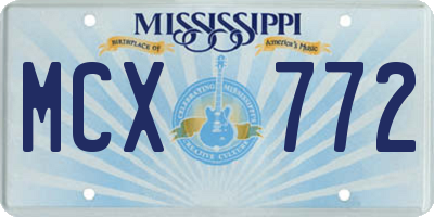 MS license plate MCX772
