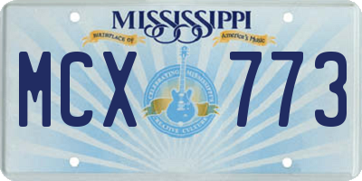 MS license plate MCX773