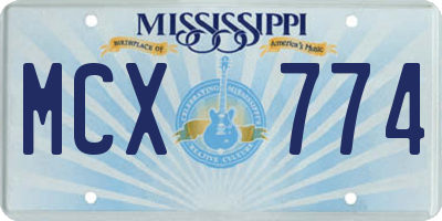 MS license plate MCX774