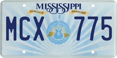 MS license plate MCX775