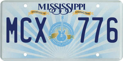 MS license plate MCX776