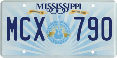 MS license plate MCX790