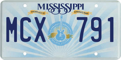 MS license plate MCX791