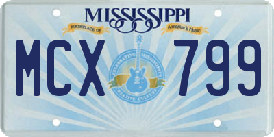MS license plate MCX799