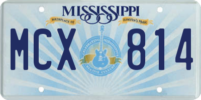 MS license plate MCX814