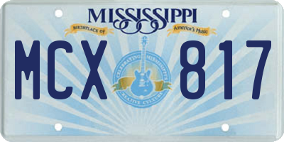 MS license plate MCX817