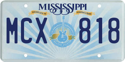 MS license plate MCX818