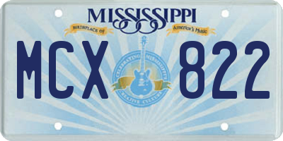 MS license plate MCX822