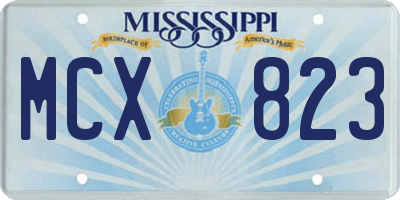 MS license plate MCX823