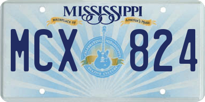 MS license plate MCX824