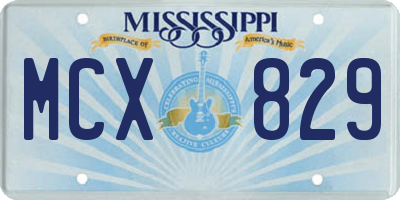 MS license plate MCX829