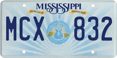 MS license plate MCX832