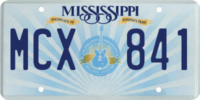 MS license plate MCX841