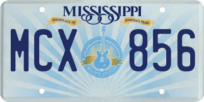 MS license plate MCX856