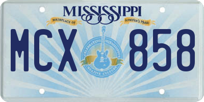 MS license plate MCX858