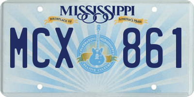 MS license plate MCX861