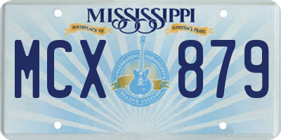 MS license plate MCX879