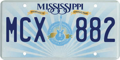 MS license plate MCX882