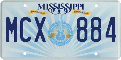 MS license plate MCX884