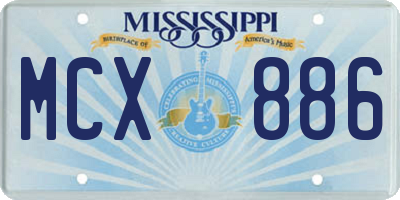 MS license plate MCX886