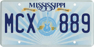 MS license plate MCX889