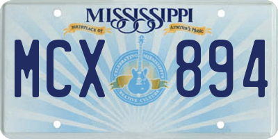 MS license plate MCX894