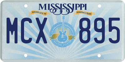 MS license plate MCX895