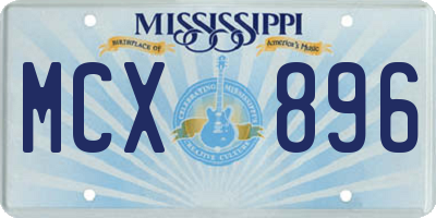 MS license plate MCX896