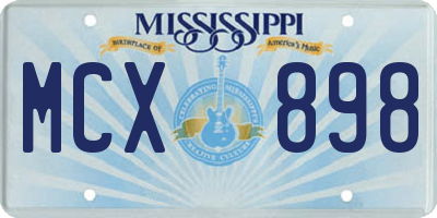 MS license plate MCX898