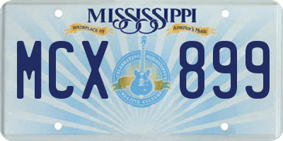MS license plate MCX899