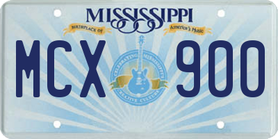 MS license plate MCX900