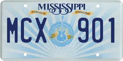 MS license plate MCX901