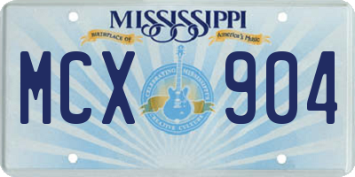 MS license plate MCX904