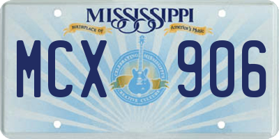 MS license plate MCX906