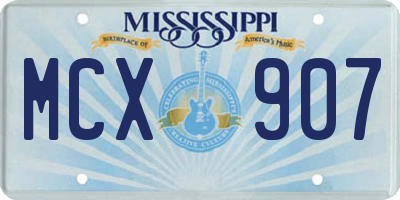 MS license plate MCX907