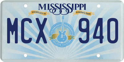 MS license plate MCX940