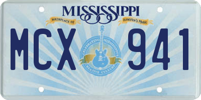 MS license plate MCX941