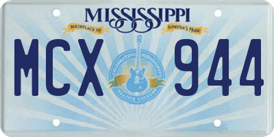 MS license plate MCX944
