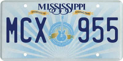 MS license plate MCX955