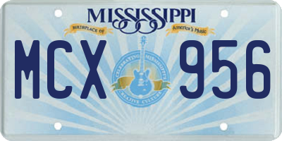MS license plate MCX956