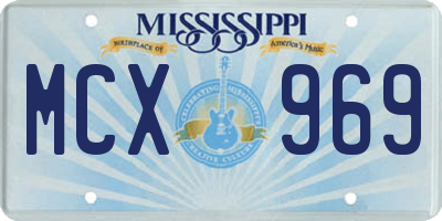 MS license plate MCX969