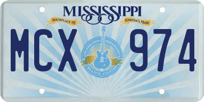 MS license plate MCX974