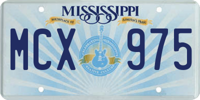 MS license plate MCX975