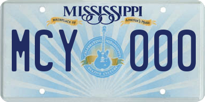 MS license plate MCY000