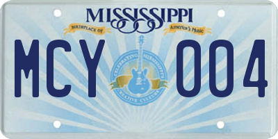 MS license plate MCY004