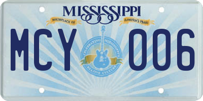 MS license plate MCY006