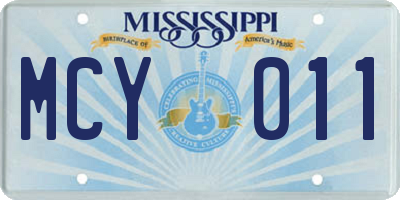 MS license plate MCY011