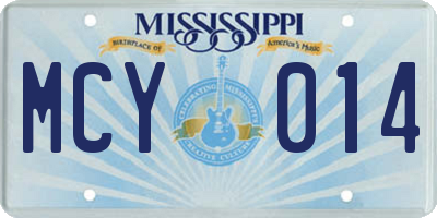 MS license plate MCY014