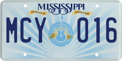 MS license plate MCY016